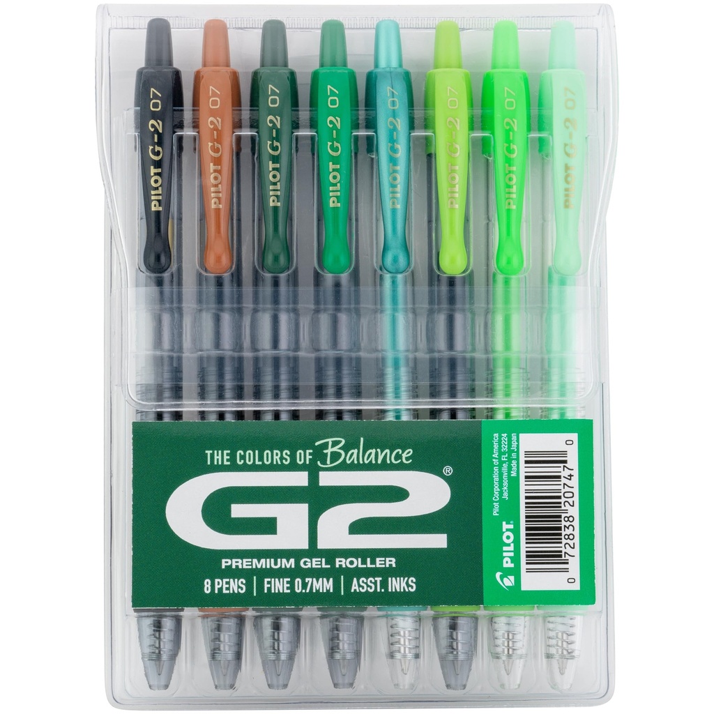 [PEN-PILOT-GREEN] Pilot, G2 Premium Gel Roller Pens (green)