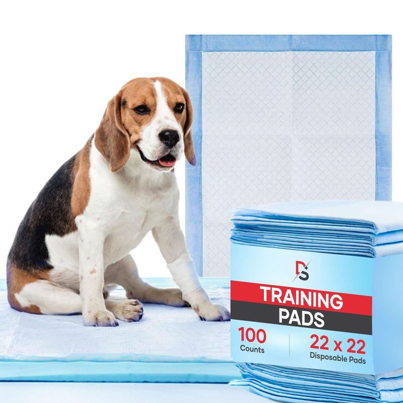 Large Puppy Pads 100 Pack (60x60cm) Leakproof & Highly Absorbent Dog Training Pads - Odour Locking, Anti-Slip, Disposable Incontinence Pads for Dogs and Cats
